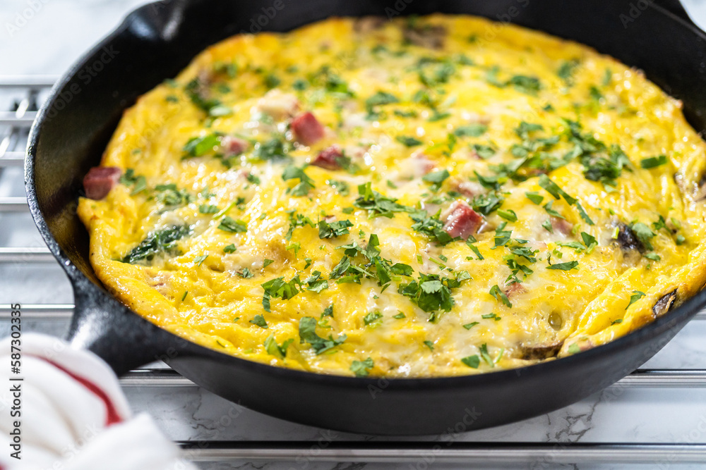 Spinach and ham frittata Spinach and ham frittata