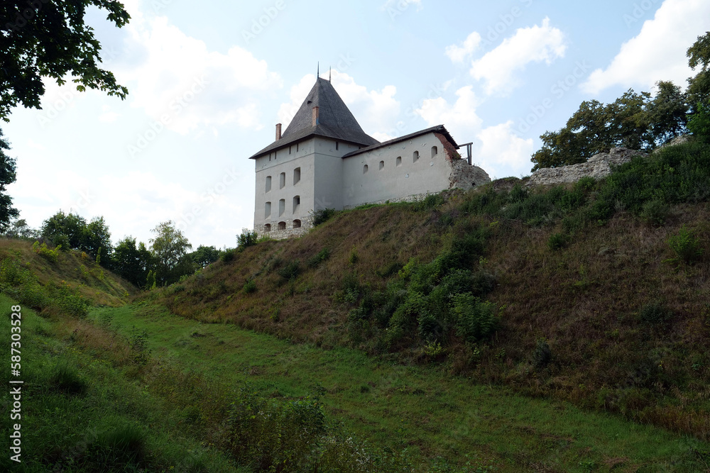 Old castle from 14th century in Halych - city on Dniester River, Ukraine