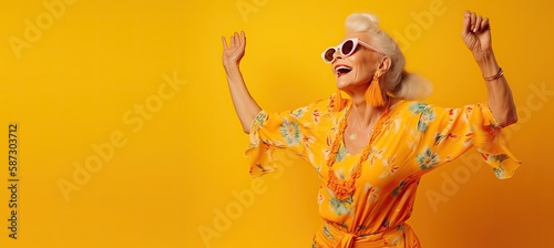 Happy Mature Lady in Bright...