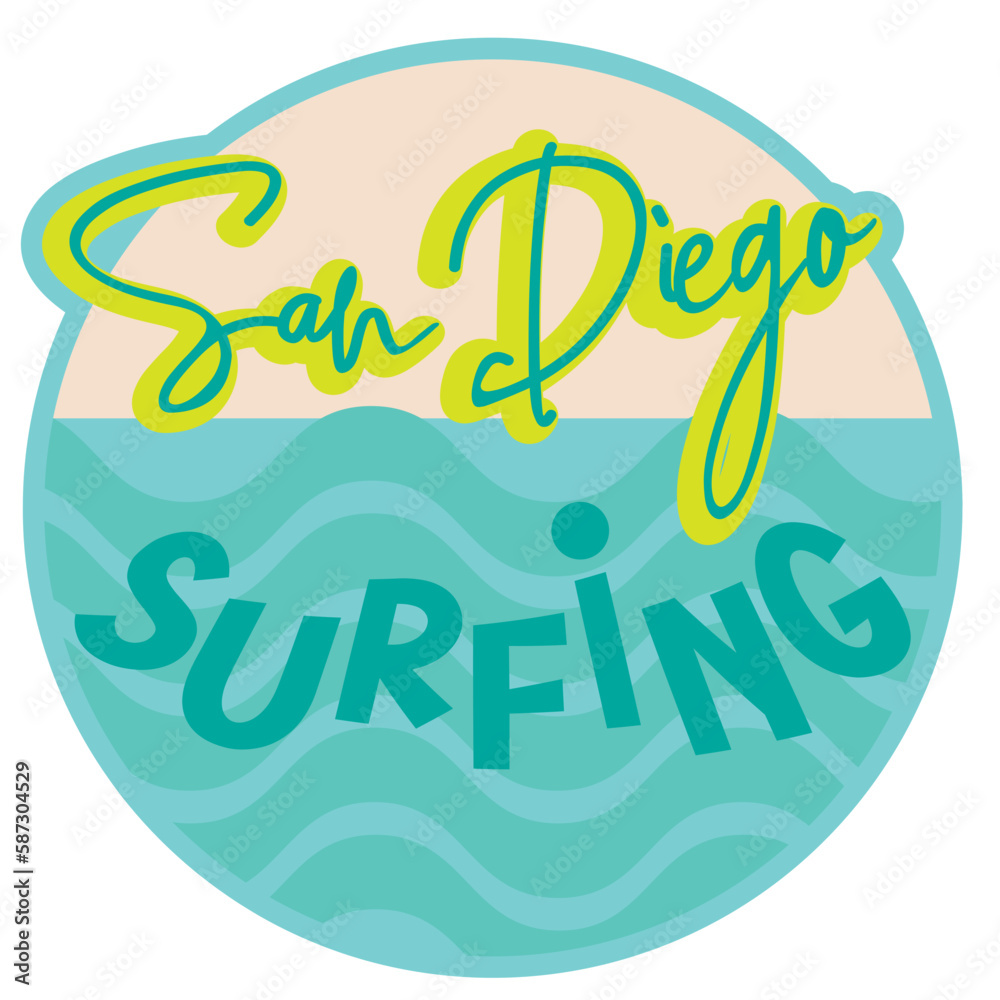 © periwinkle-jhen - San Diego surfing logo silhouette © periwinkle-jhen - San Diego surfing logo silhouette