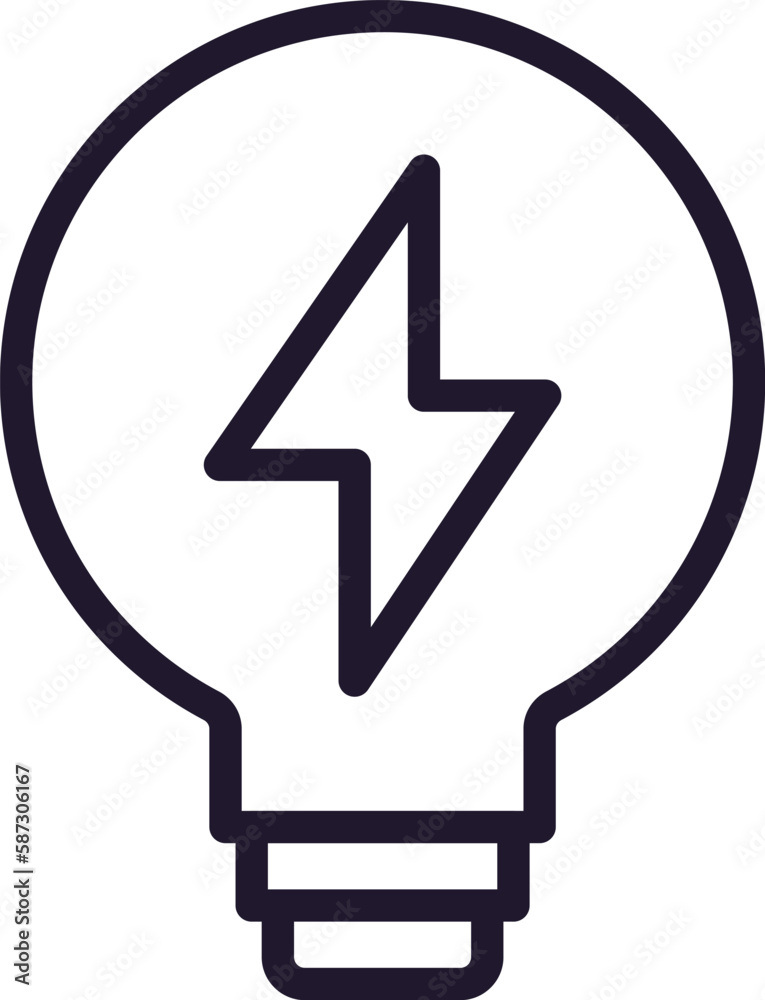 Single line icon of lamp on isolated white background. High quality editable stroke for mobile apps, web design, websites, online shops etc.