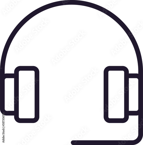 Single line icon of headphones on isolated white background. High quality editable stroke for mobile apps, web design, websites, online shops etc.