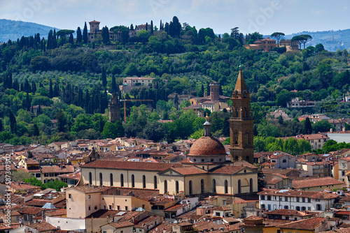 Aerial view on the historical center of Florence, Italy