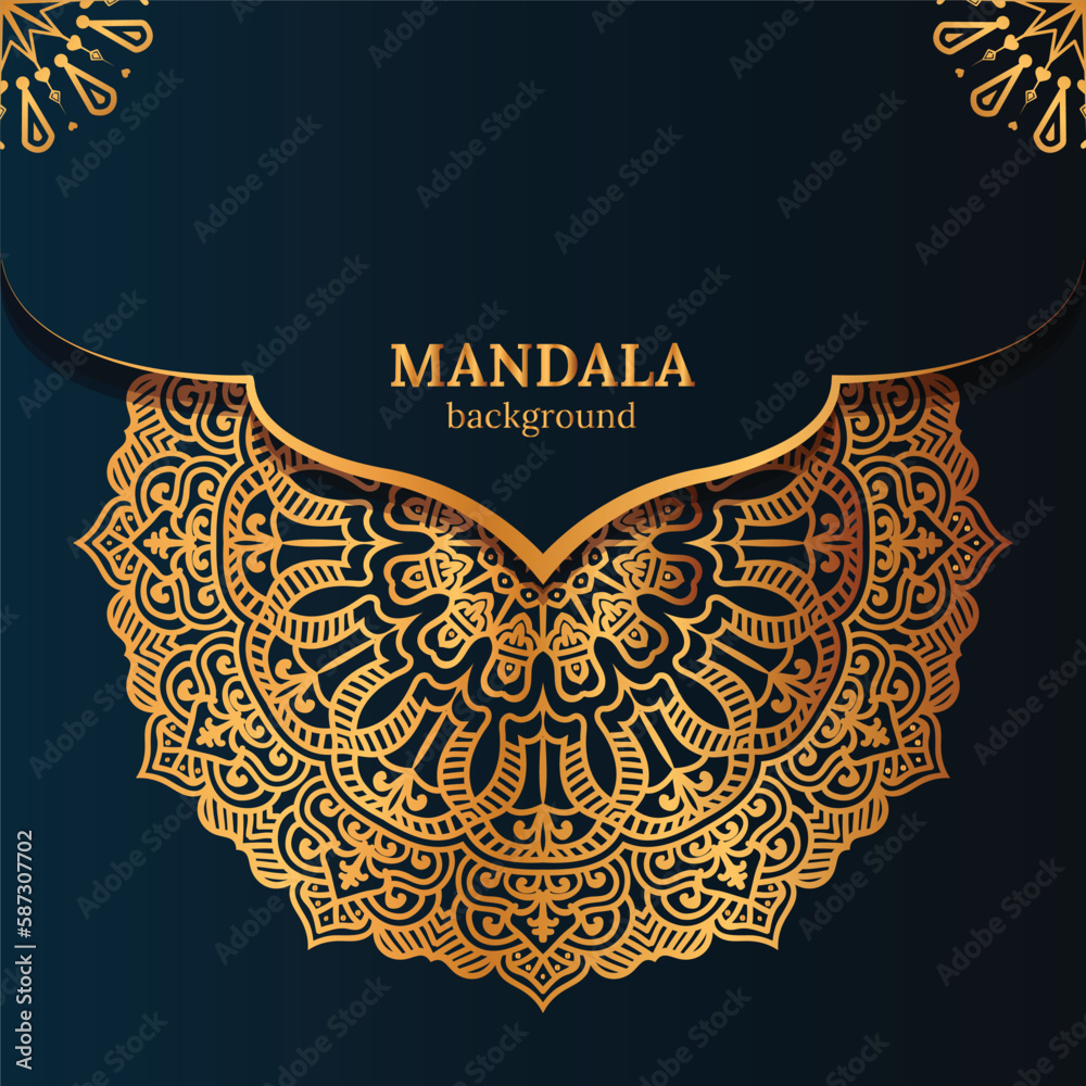 Vector luxury mandala background with golden arabesque pattern arabic islamic east style