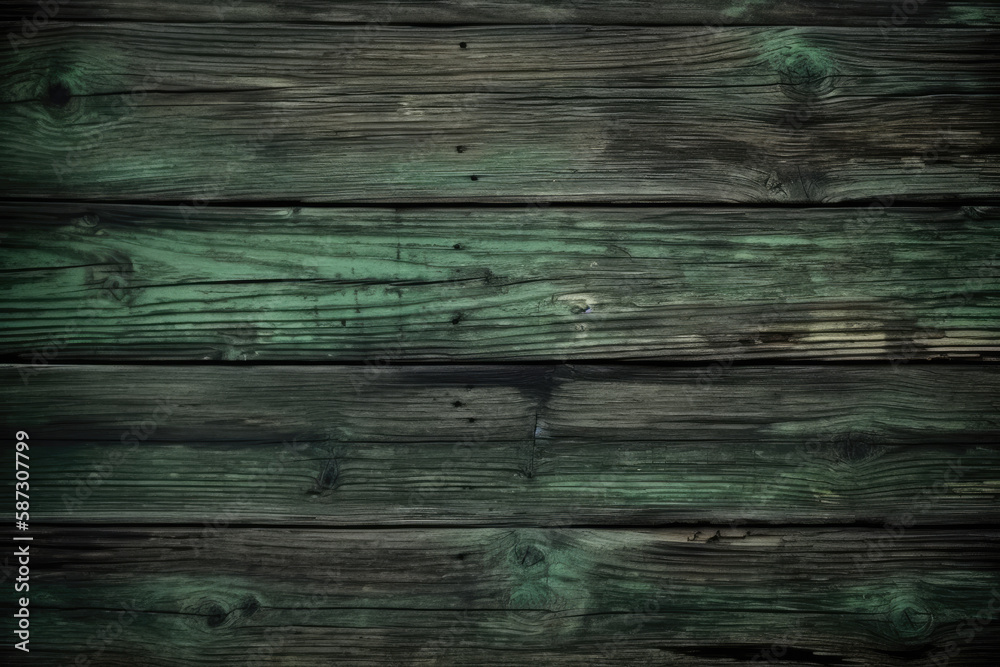 Naklejka premium Vintage green wood background dark wooden grunge texture