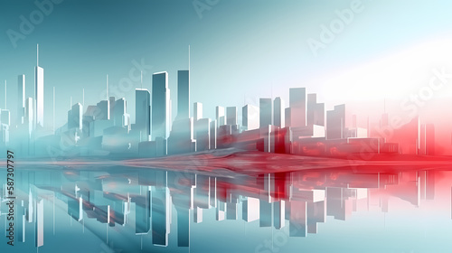 Futuristic cityscape  Stylish and minimalist background for presentations and marketing materials  Generative AI