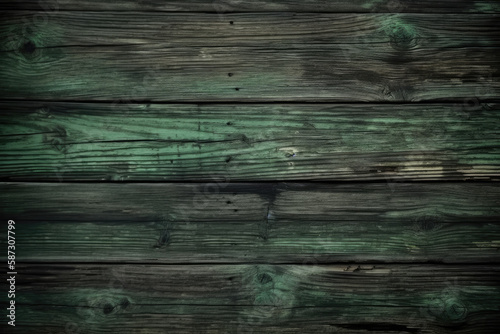 Vintage green wood background dark wooden grunge texture