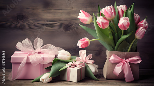 springtime flowers for Mothers Day holiday concept generative art