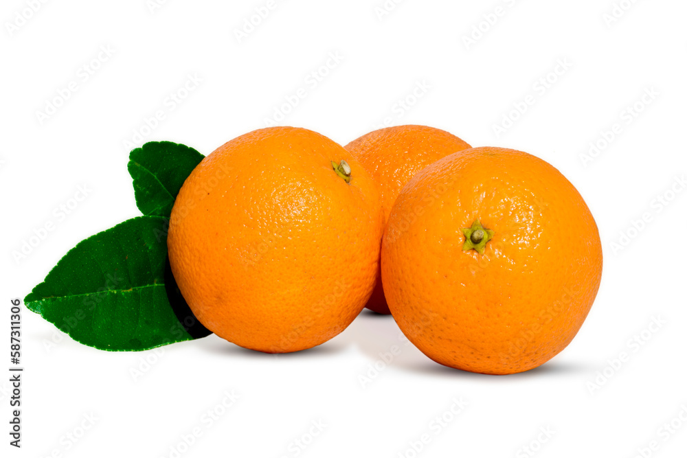 Ripe Orange fruits isolated on white background Ripe Orange fruits isolated on white background