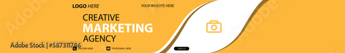 horizontal abstract banner digital marketing agency. Linked in cover design for digital and creative marketing agency