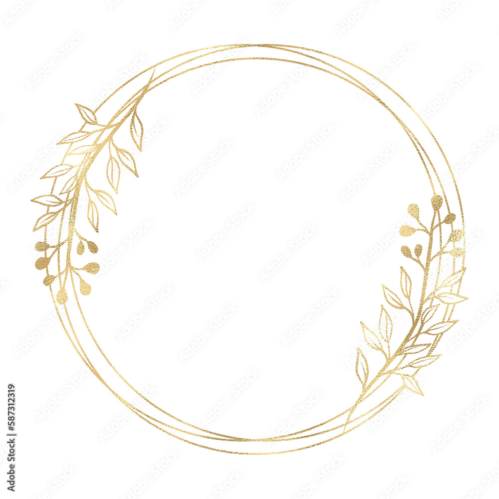 Floral gold frame illustration Floral gold frame illustration