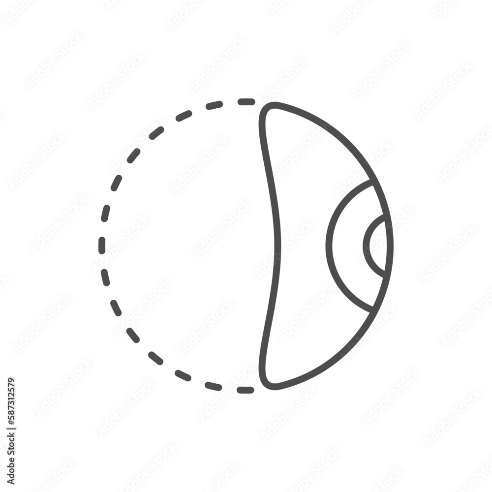 Eyeball prosthesis line outline icon Eyeball prosthesis line outline icon