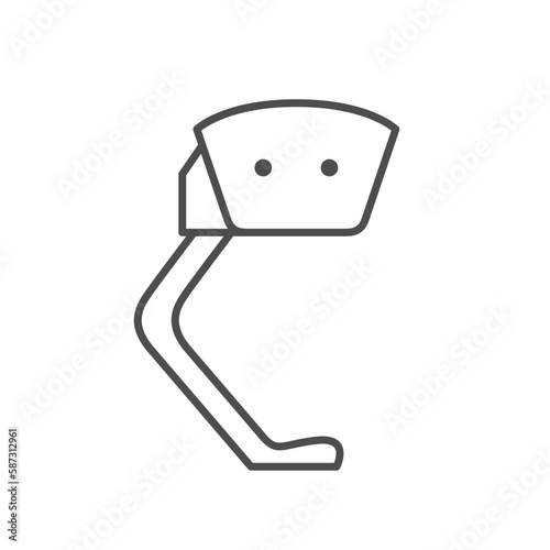 Leg prosthesis line outline icon