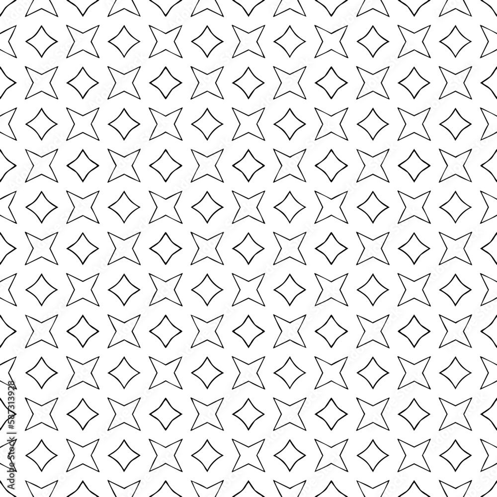 Black and white seamless pattern texture. Greyscale ornamental graphic design. Mosaic ornaments. Pattern template. Vector illustration. EPS10.