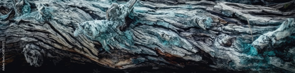 Frozen Beautiful Bark Texture Background. Generative AI