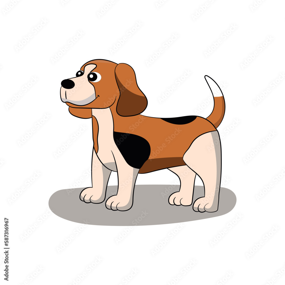 vector happy cute dog stand vector happy cute dog stand