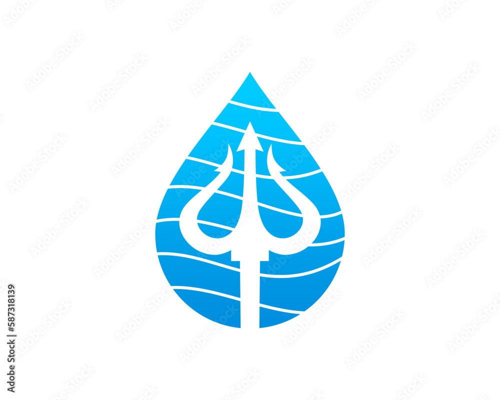 Trident spear inside the water logo Trident spear inside the water logo
