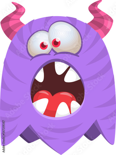 Funny cartoon monster. Vector monster illustration