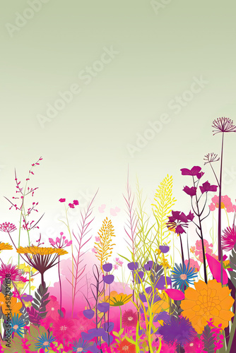 Colorful flower background - Generative AI