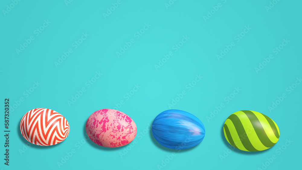Happy ester day celebration, colorful eggs with copyspace