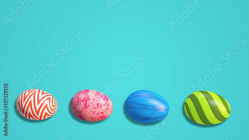 Happy ester day celebration  colorful eggs with copyspace