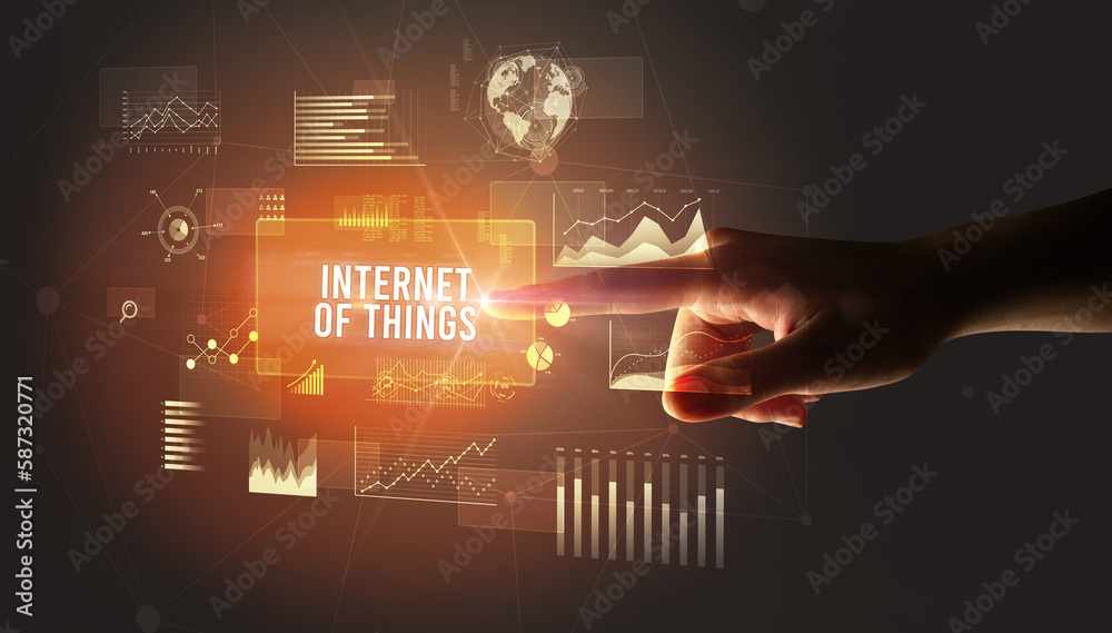 hand touching digital button, modern technology concept hand touching digital button, modern technology concept