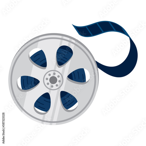 Modern film reel icon vector