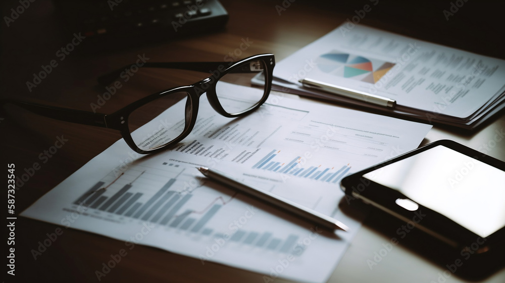 Fototapeta premium Finance and economy. Business Consulting meeting working and brainstorming new business project finance investment concept. Creative. Generative AI.