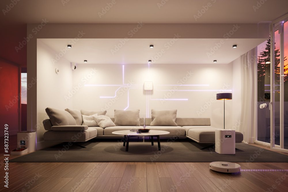 Fototapeta premium Smart Home Central HUB with Multiple Devices Connected