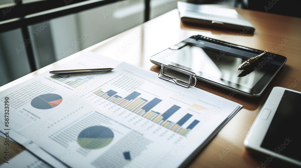 Fototapeta premium Finance and economy. Business Consulting meeting working and brainstorming new business project finance investment concept. Creative. Generative AI.