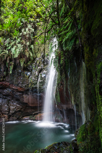 25 Fontes Waterfall and springs in Rabacal, Medeira island of Portugal © marcin jucha