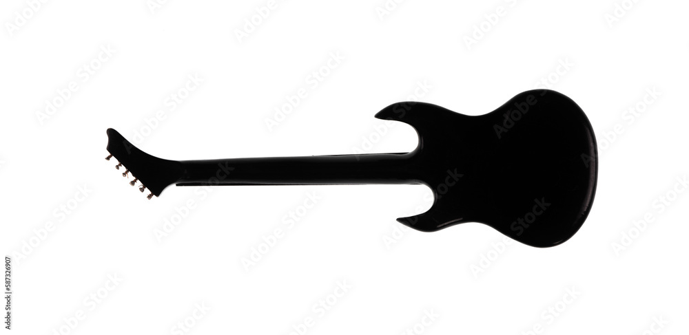 silhouette black electric guitar isolated on white background silhouette black electric guitar isolated on white background