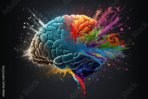 Colorful Brain Explosion generative ai