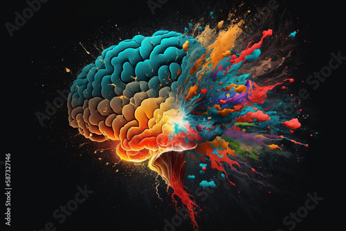 Colorful Brain Explosion generative ai