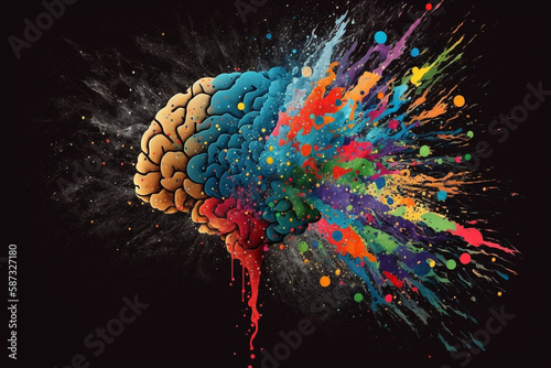 Colorful Brain Explosion generative ai