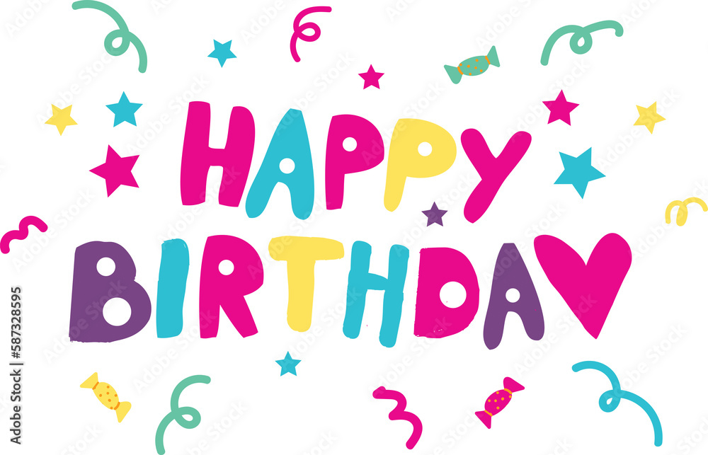 Happy birthday text icon Happy birthday text icon