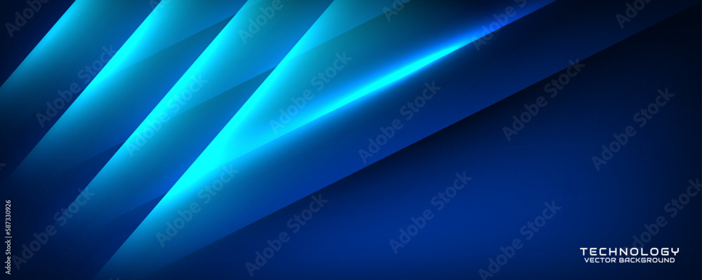 3D blue techno abstract background overlap layer on dark space with light line effect decoration. Modern graphic design element cutout style concept for banner, flyer, card, or brochure cover 3D blue techno abstract background overlap layer on dark space with light line effect decoration. Modern graphic design element cutout style concept for banner, flyer, card, or brochure cover