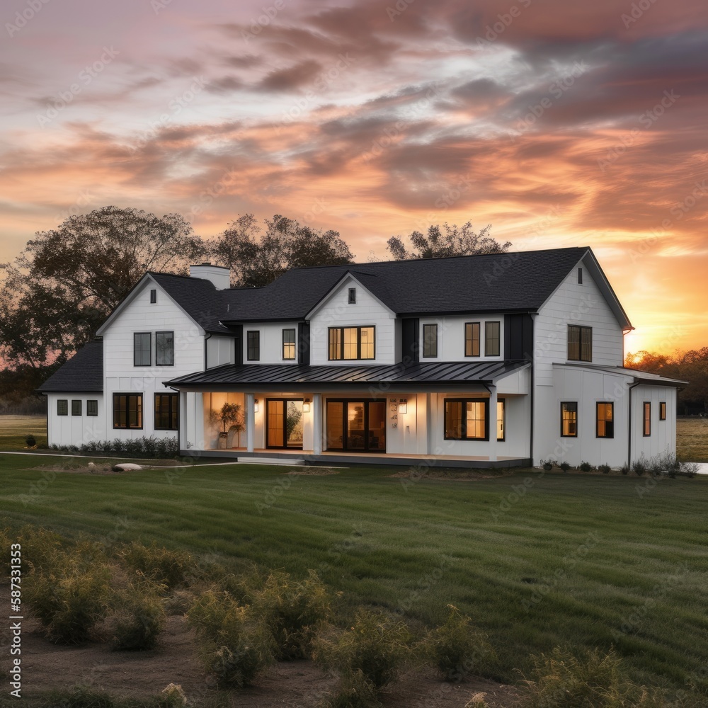 Luxury farmhouse-style house