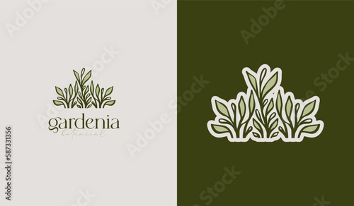 Leaf Flower Tree monoline. Universal creative premium symbol. Vector sign icon logo template. Vector illustration