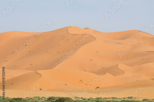 Paisaje con dunas en el desierto de Erg Chebbi en Marruecos