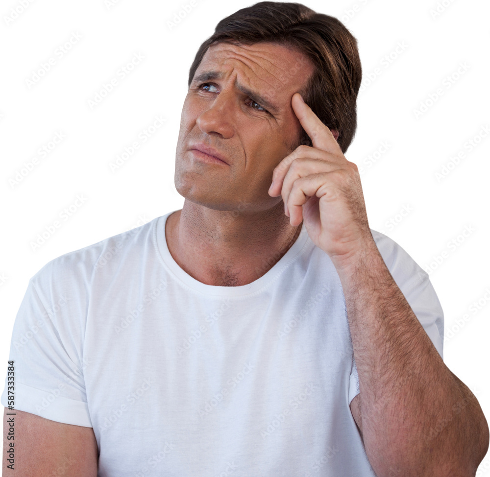 Thoughtful mature man wearing casuals Thoughtful mature man wearing casuals