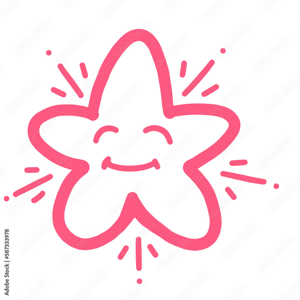 cute pink star smile cartoon illustration cute pink star smile cartoon illustration