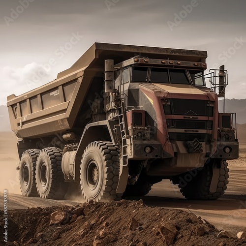 dump truck in the desert