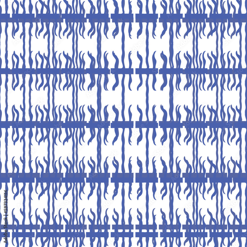 pattern with blue plants