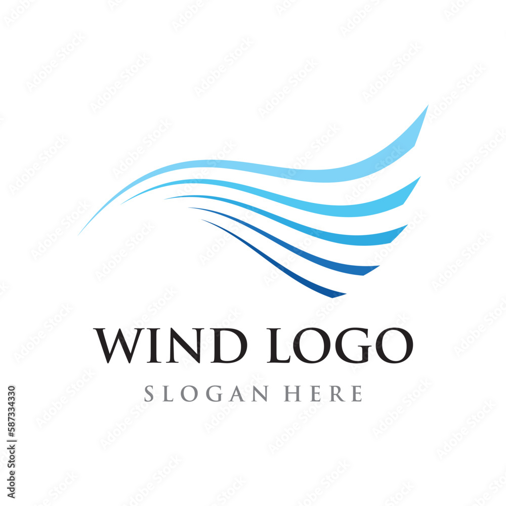 Logo design template wave element creative wind or air.Logo for business, web, air conditioner. Logo design template wave element creative wind or air.Logo for business, web, air conditioner.