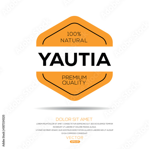 Creative (Yautia), Yautia label, vector illustration.