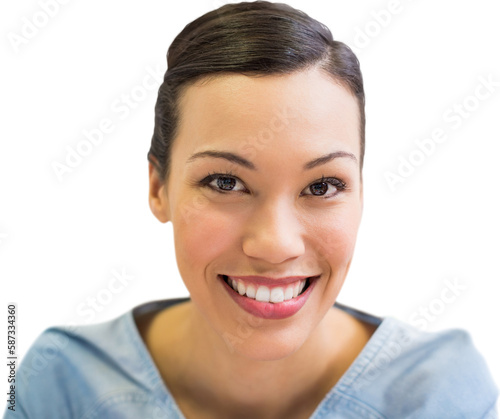 Close-up portrait of happy woman
