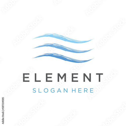 Logo design template wave element creative wind or air.Logo for business, web, air conditioner.