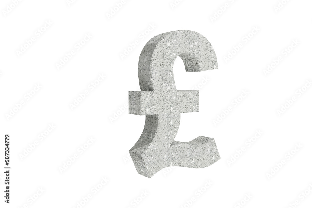 Digitally generated image of gray Pound sterling symbol Digitally generated image of gray Pound sterling symbol