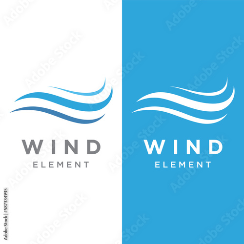 Logo design template wave element creative wind or air.Logo for business, web, air conditioner.